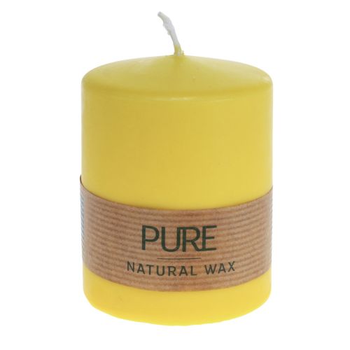 Floristik24 Candela a colonna giallo limone Candele Wenzel Candele PURE 90×70mm