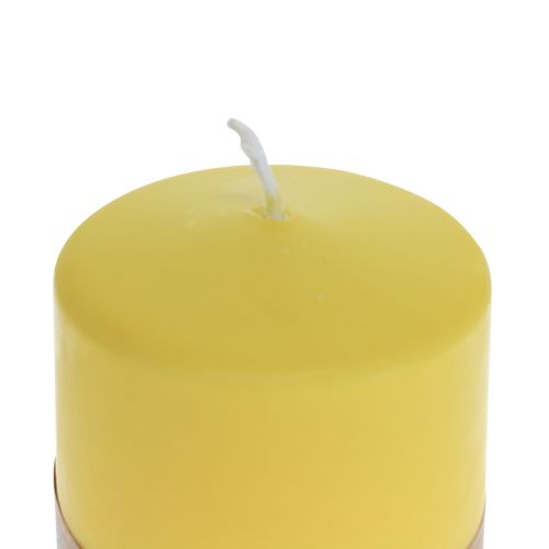 Floristik24 Candela a colonna giallo limone Candele Wenzel Candele PURE 90×70mm