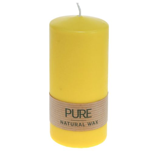 Floristik24 Candela a colonna giallo limone Candele Wenzel Candele PURE 130×60mm