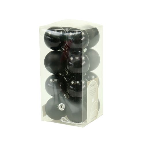 Floristik24 Palline di Natale in plastica Ø4cm nere 16 pz