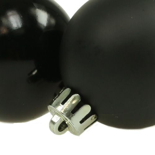 Floristik24 Palline di Natale in plastica Ø4cm nere 16 pz