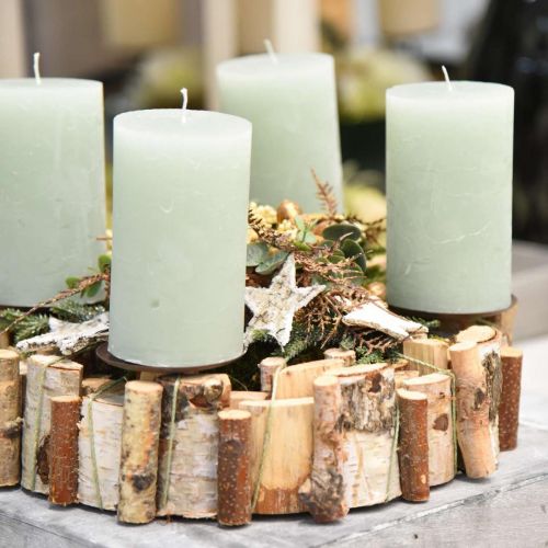Floristik24 Corona dell&#39;Avvento decorazione betulla ghirlanda legno e rami Ø32cm H8cm