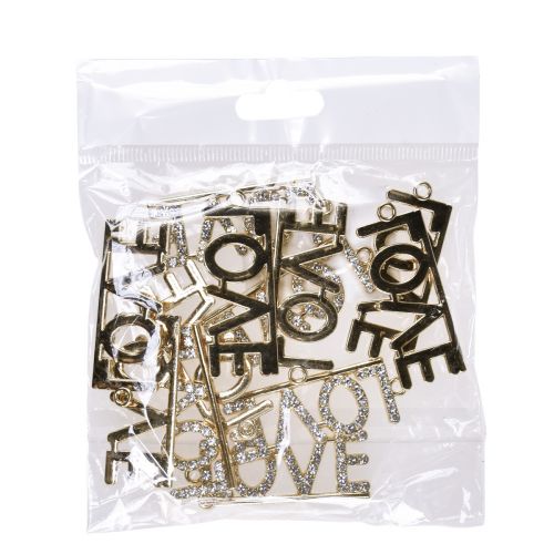 Prodotto Ciondolo decorativo di San Valentino Love metallo argento 4 cm 12 pezzi
