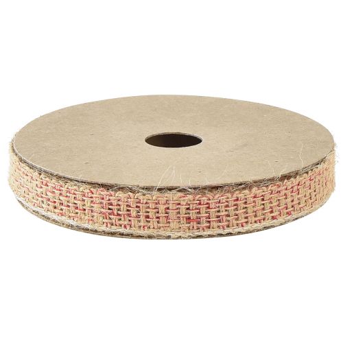 Prodotto Nastro decorativo in nastro di iuta tessuto rosso naturale L12mm L10m