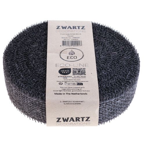 Floristik24 Nastro di iuta nastro a rete nastro decorativo iuta marrone tortora 5 cm 40 m