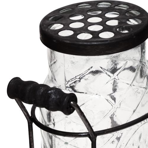 Prodotto Vaso in vetro con coperchio, portabottiglie 16,5×8,5×18,5cm