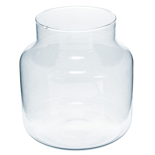 Floristik24 Vaso in vetro Vaso rotondo per fiori grande 100% vetro riciclato H20 Ø17cm