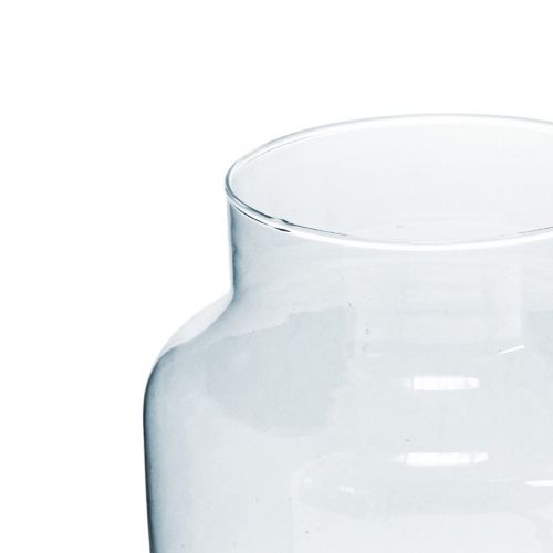 Floristik24 Vaso in vetro Vaso rotondo per fiori grande 100% vetro riciclato H20 Ø17cm