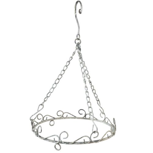 Decorazione da appendere decorazione in metallo grigio bianco vintage Ø20cm H30cm