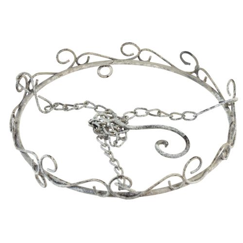 Prodotto Decorazione da appendere decorazione in metallo grigio bianco vintage Ø20cm H30cm