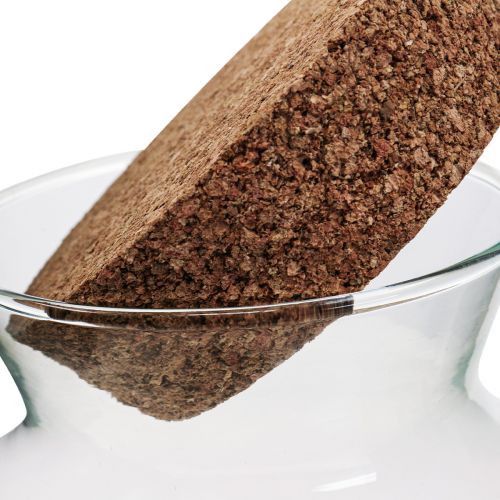 Floristik24 Vetro decorativo con tappo in sughero Vaso decorativo con coperchio H25cm Ø24cm