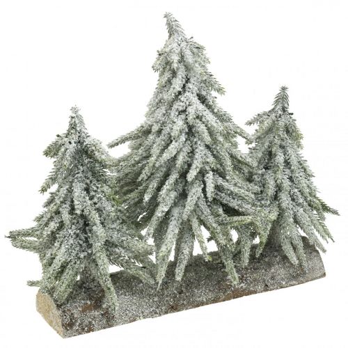 Floristik24 Mini albero di Natale trio su ceppo Decorazione natalizia 28 cm