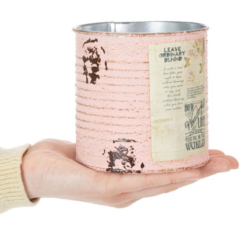 Prodotto Vaso da fiori decorativo in metallo color salmone, decorazione estiva Ø11cm H10.5cm