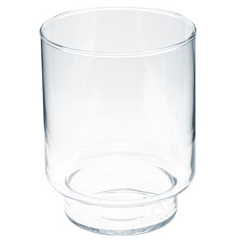 Floristik24 Vaso in vetro con piede vaso da fiori decorazione in vetro vintage H15cm Ø11cm
