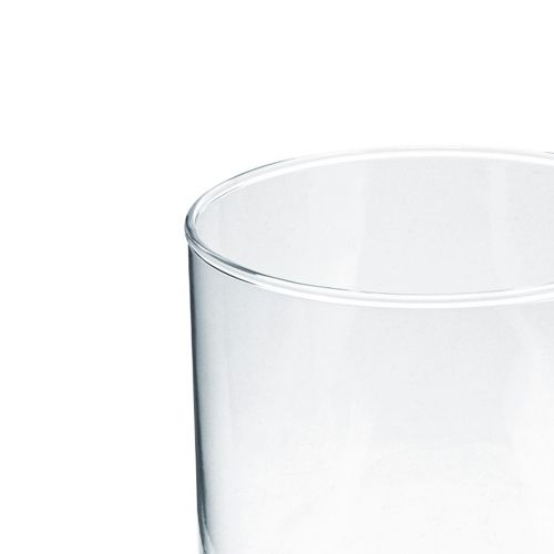 Floristik24 Vaso in vetro con piede vaso da fiori decorazione in vetro vintage H15cm Ø11cm