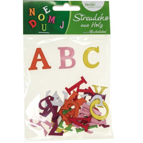 Prodotto Decorazione da tavolo per la scuola, decorazione sparsa per la scuola, lettere in legno colorate 2,5 cm 26 pz