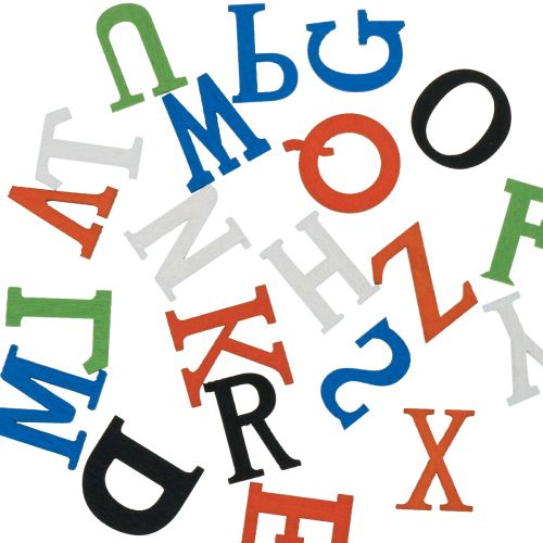 Prodotto Decorazione da tavolo per la scuola, decorazione sparsa per la scuola, lettere in legno colorate 2,5 cm 26 pz