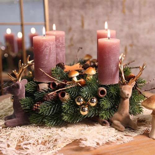 Prodotto Candele tinta unita rosa candele a colonna rosa antico 70×120 mm 4 pz