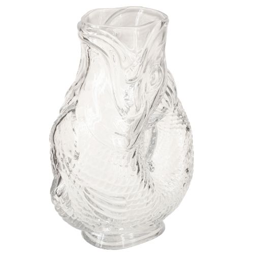 Vaso in vetro a forma di pesce decorativo per un design armonioso della stanza, 24,5 cm