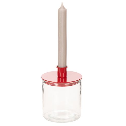 Portacandele compatti in metallo rosso per candele affusolate da 10 cm, 2 pezzi | Floristik24.it