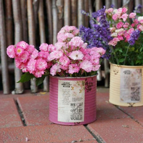 Prodotto Scatola decorativa in latta, stile shabby chic, metallo, Ø11cm H10.5cm, vari colori