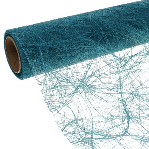 Floristik24 Runner da tavolo Sizoweb in pile decorativo blu petrolio 30 cm 5 m