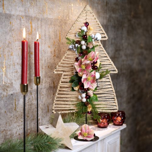 Floristik24 Scatola fai da te Decorazione tavola natalizia abete rafia H60cm