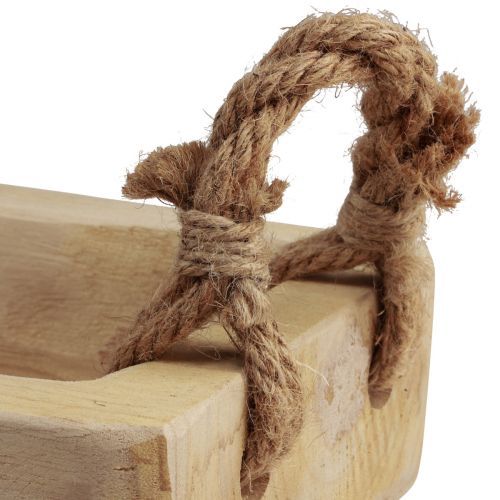 Floristik24 Cassetta per piante ciotola in legno quadrata Paulownia naturale 57,5×18 cm×18 m
