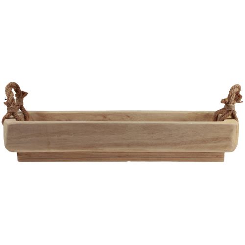 Floristik24 Cassetta per piante ciotola in legno quadrata Paulownia naturale 57,5×18 cm×18 m