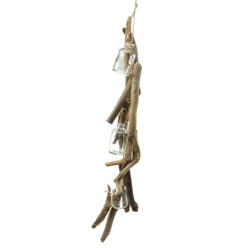 Floristik24 Ghirlanda di legni marini decorazione in legni con vasi di vetro 70 cm