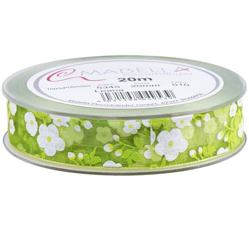 Prodotto Nastro primaverile con fiori nastro regalo verde 20 mm 20 m