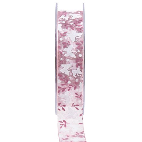 Prodotto Nastro di organza farfalla regalo nastro rosa 25 mm 20 m