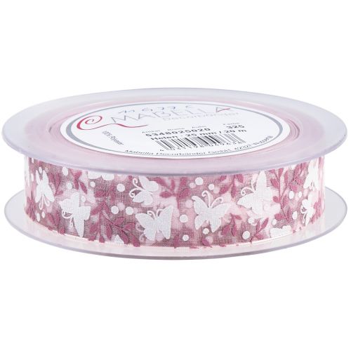 Prodotto Nastro di organza farfalla regalo nastro rosa 25 mm 20 m