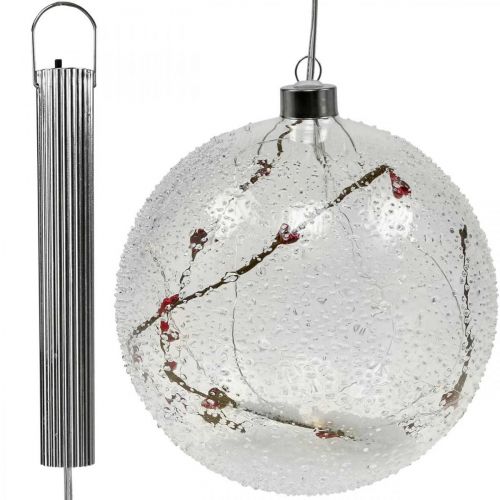 Prodotto Palla di Natale a LED catena luminosa in vetro cuori Ø15cm