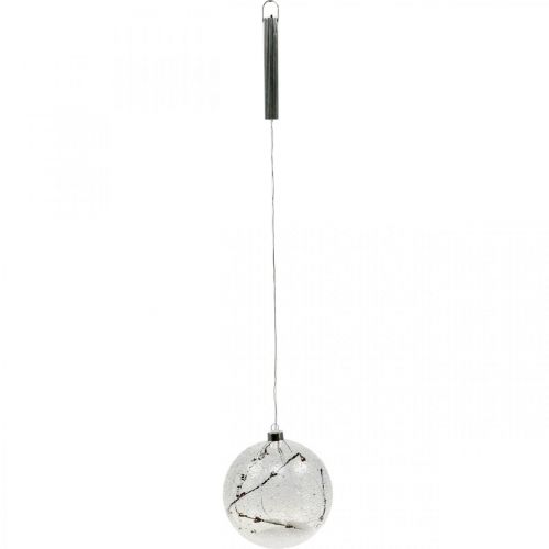 Palla di Natale a LED catena luminosa in vetro cuori Ø15cm