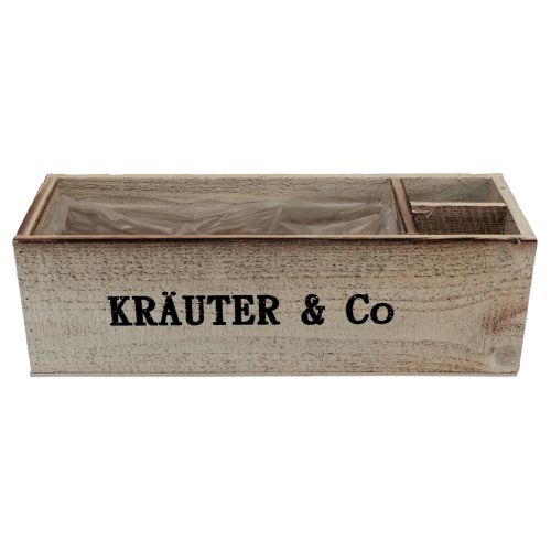 Prodotto Scatola per erbe aromatiche scatola per erbe aromatiche in legno naturale 39×13×12 cm