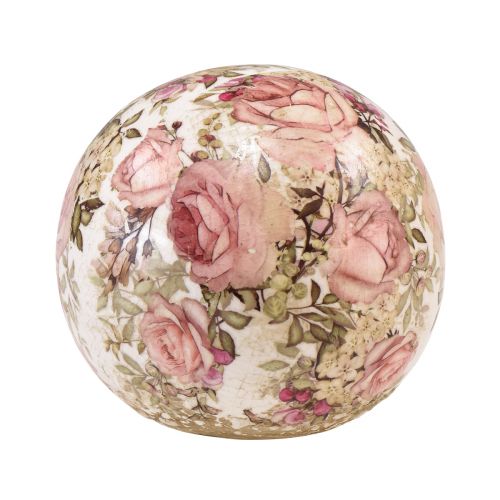 Sfera in ceramica con rose in terracotta decorativa in ceramica Ø9,5 cm