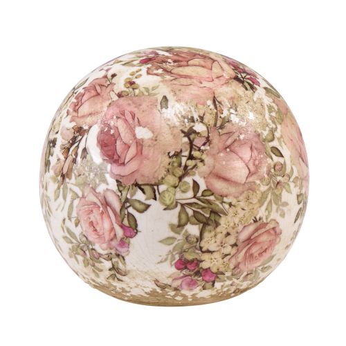 Floristik24 Sfera in ceramica con rose in terracotta decorativa in ceramica Ø9,5 cm