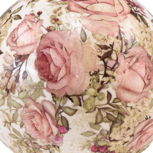 Floristik24 Sfera in ceramica con motivo rosa decorativo in ceramica terracotta 12 cm