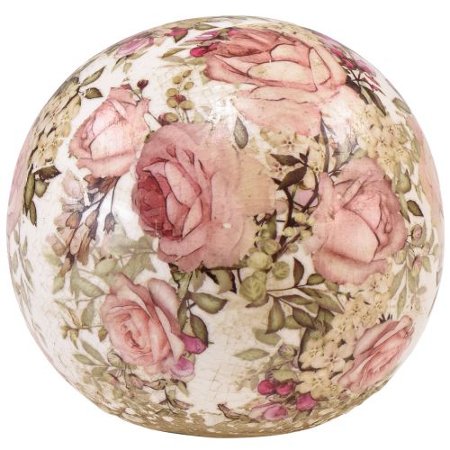 Floristik24 Sfera in ceramica con motivo rosa decorativo in ceramica terracotta 12 cm