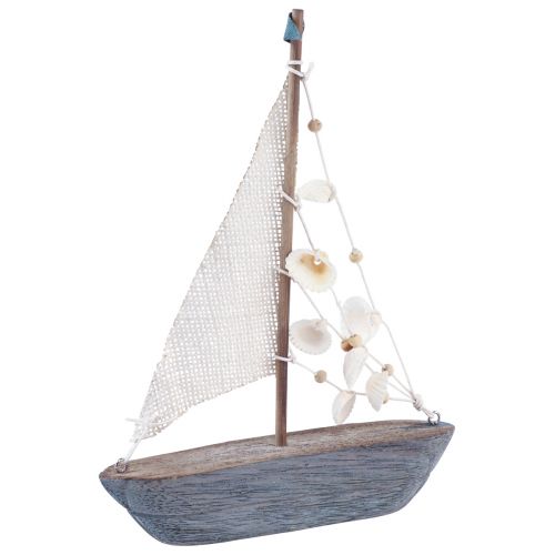 Prodotto Decorazione barca a vela veliero in legno vintage 18×3,5×24cm