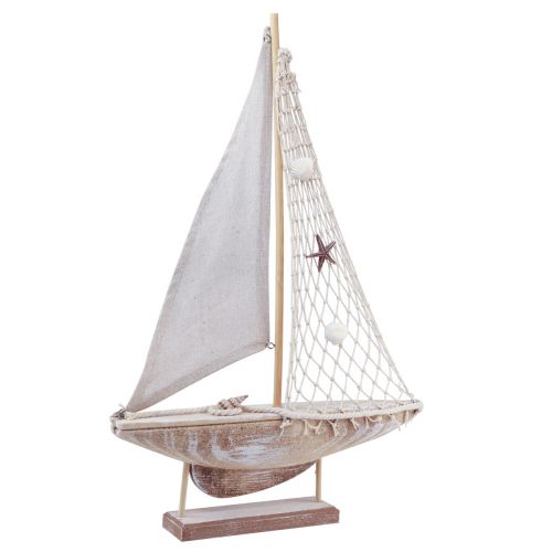 Floristik24 Decorazione per nave a vela decorazione marittima per barca a vela 31,5×5,5×48 cm