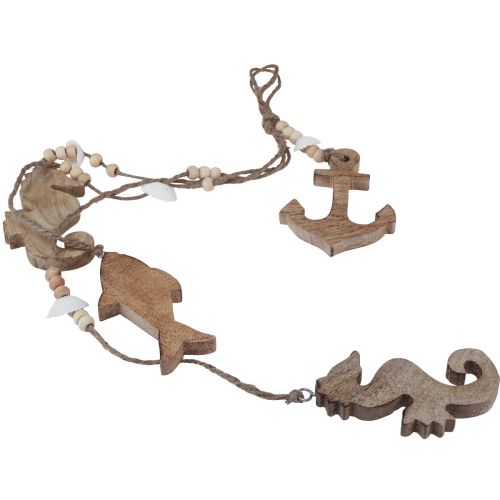 Prodotto Appendiabiti decorativo in legno marittimo cavalluccio marino ancora pesce 60 cm