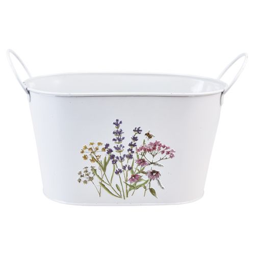 Prodotto Ciotola per fiori in metallo, fioriera per piante 27×16×15,5 cm