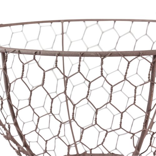 Prodotto Cestino in filo metallico da appendere cesto sospeso in metallo effetto ruggine Ø21cm