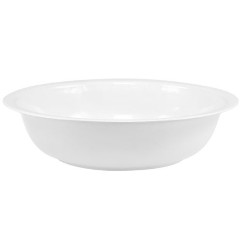 Ciotola in metallo con aspetto smaltato bianco Ø29cm H7,5cm
