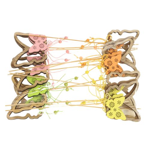 Prodotto Tappo fiore farfalla Tappo decorativo in legno 8,5x7 cm 12 pz