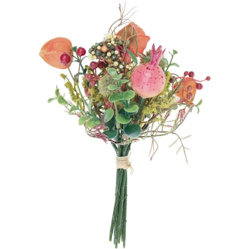 Floristik24 Mazzo di fiori artificiali physalis globo cardo decorazione melograno 21cm