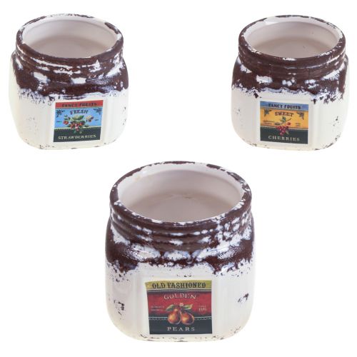 Prodotto Cachepot decorazione cucina in ceramica vasetto per marmellata 7×7,5cm 3pz