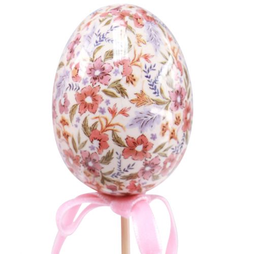 Floristik24 Tappo a fiore Uova di Pasqua su bastoncino con motivi 4×5,5 cm 6 pz